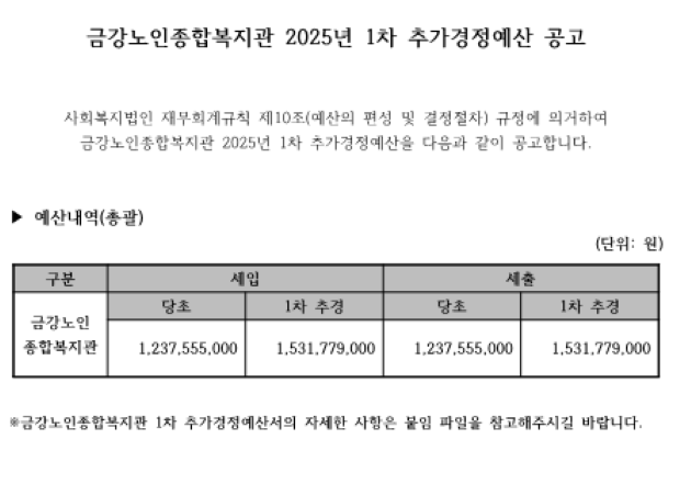[재정보고] 2025년 1차 추가경정예산 보고 건#1